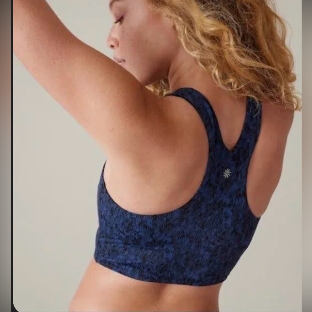 NWT Athleta Concious Crop Bikini Top D-DD Geo Navy - Small